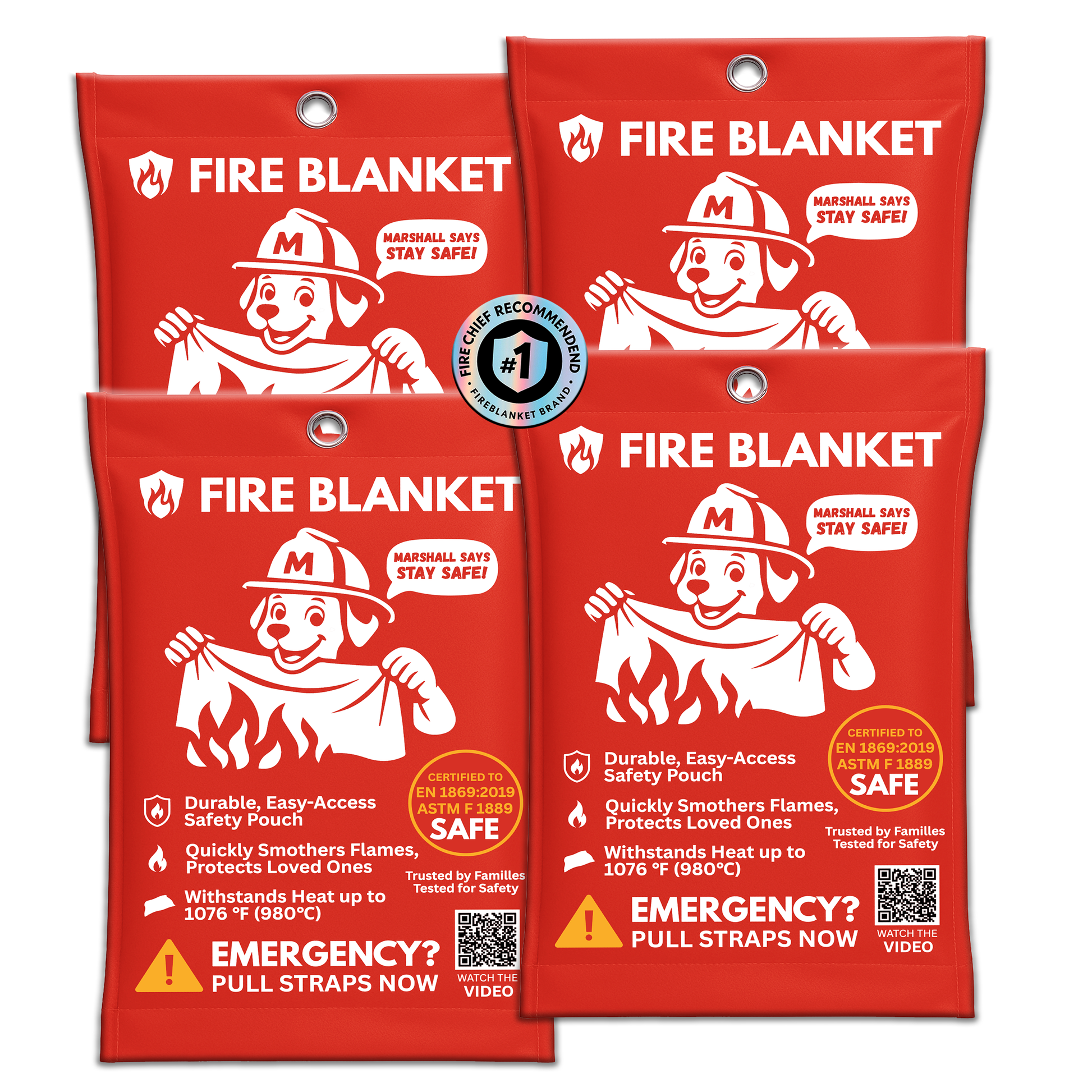 Fire Blanket Marshall 4 Pack - My Store